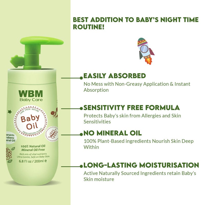 WBM Baby Oil  Baby Lotion Set For Soft and Healthy Skin Care Moisturizing  Nourishing Newborn Essentials With 100 Natural Ingredients and Vitamin E - Image 5