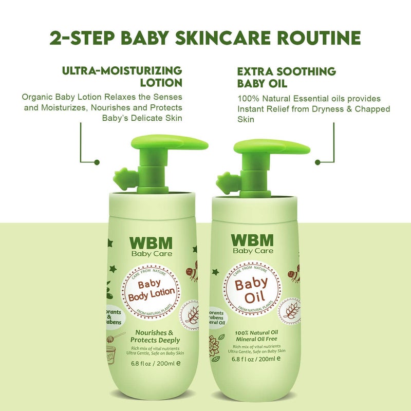 WBM Baby Oil  Baby Lotion Set For Soft and Healthy Skin Care Moisturizing  Nourishing Newborn Essentials With 100 Natural Ingredients and Vitamin E - Image 3