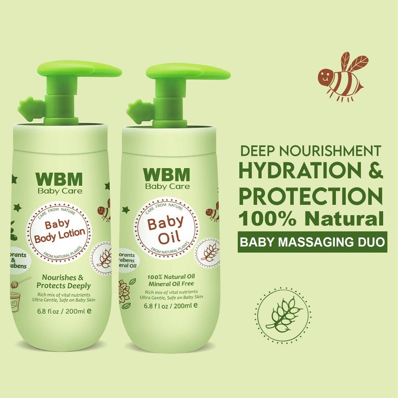 WBM Baby Oil  Baby Lotion Set For Soft and Healthy Skin Care Moisturizing  Nourishing Newborn Essentials With 100 Natural Ingredients and Vitamin E - Image 2