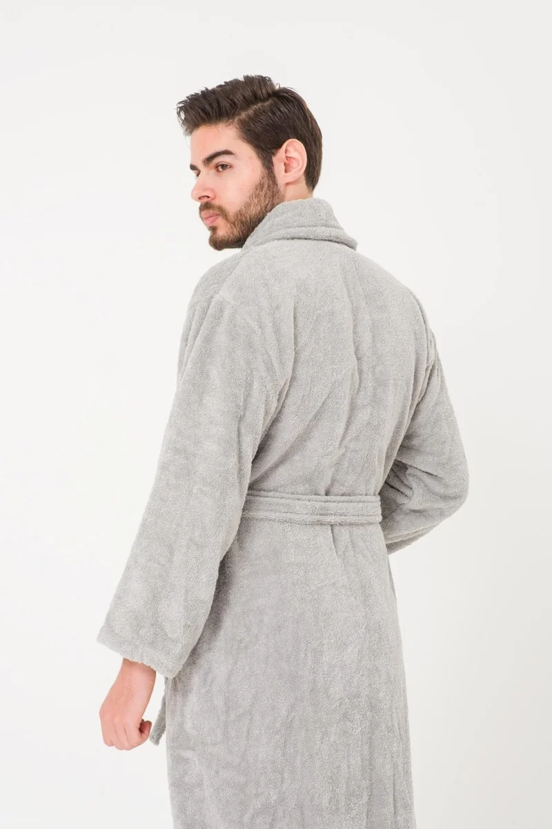 كوتن كونسيبت Plain and Cotton Shawl Collar Men's Bathrobe