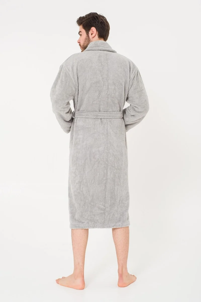 كوتن كونسيبت Plain and Cotton Shawl Collar Men's Bathrobe