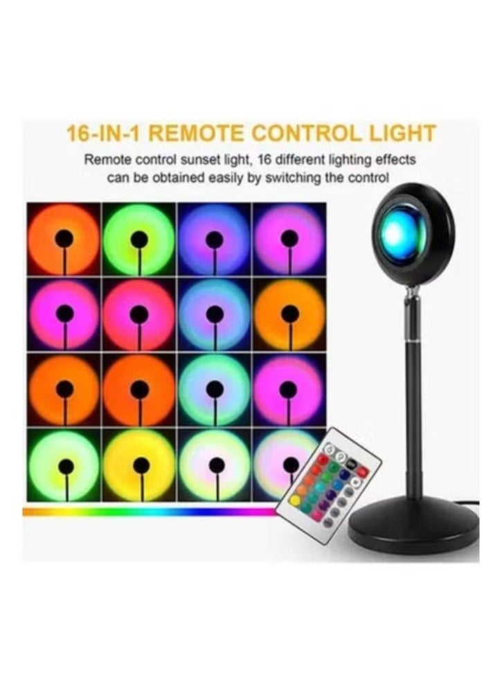 ACLIX 16 Colors Portable Modern Style Antique Designed Sunset Projection Light Lamp Multicolour 27 x 10 x 10cm - Image 1