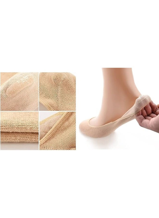 Be-Queen 6 Pairs No Show Socks for Women - Free Size - Invisible Liners - Non Slip Thin Ultra Low Cut Hidden Anti-Slip (Beige (Skin), 6)  - Image 4