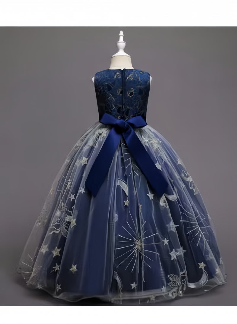 هالامودو فستان حفلة فتاة فستان حفلة فتاة فستان بلا أكمام من الدانتيل بدون أكمام فستان أنيق من الدانتيل من الدانتيل تنورة طويلة من التول فستان سهرة حفلة عيد ميلاد رسمية فستان حفلة عيد ميلاد رسمية فستان حفلة سهرة مع فيونكة برقبة مستديرة على شكل نجمة - Image 4