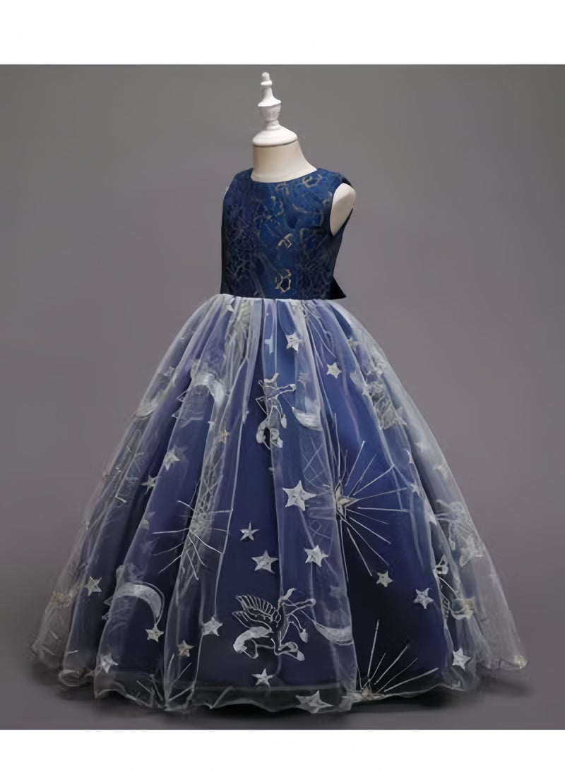 هالامودو فستان حفلة فتاة فستان حفلة فتاة فستان بلا أكمام من الدانتيل بدون أكمام فستان أنيق من الدانتيل من الدانتيل تنورة طويلة من التول فستان سهرة حفلة عيد ميلاد رسمية فستان حفلة عيد ميلاد رسمية فستان حفلة سهرة مع فيونكة برقبة مستديرة على شكل نجمة - Image 3