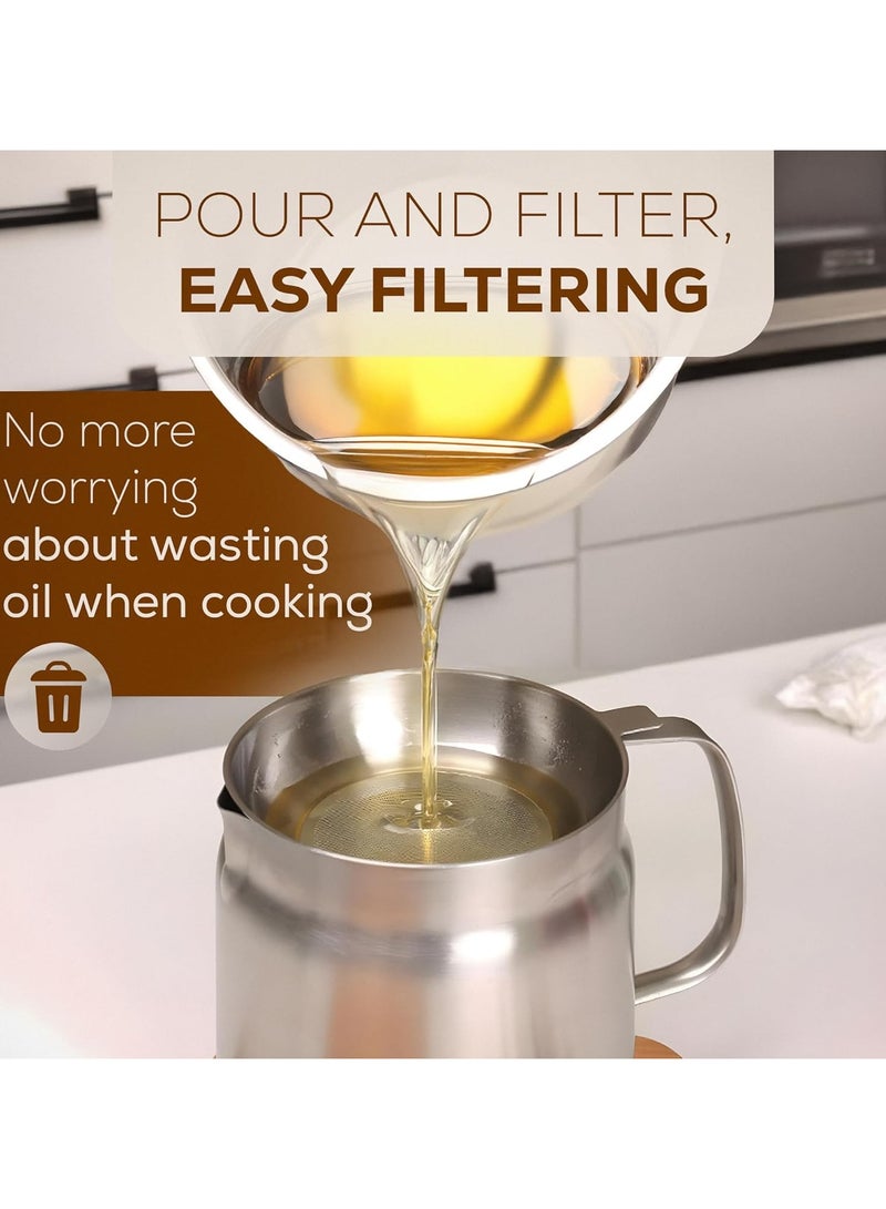 general Stainless Steel 304 Oil Strainer, 2L - High-Resistance Multi-Purpose Fryer, Ideal for Bacon, Chicken, Pasta, Asparagus, and Oil Storage. Durable, Safe, and Easy to Use - Perfect for Chefs and Cooking Enthusiasts - Image 3