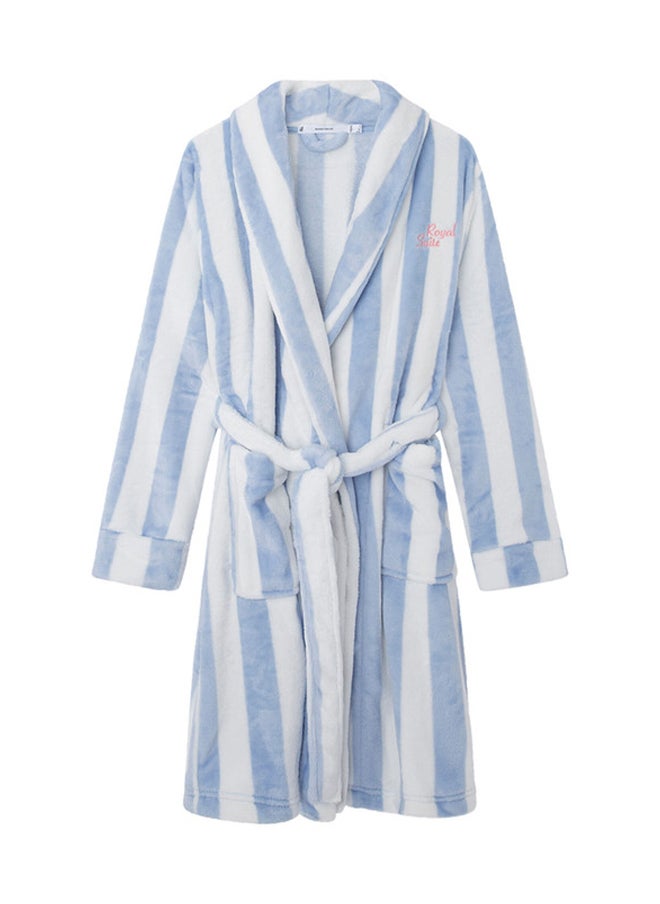 women'secret - Blue striped polar robe - Image 1