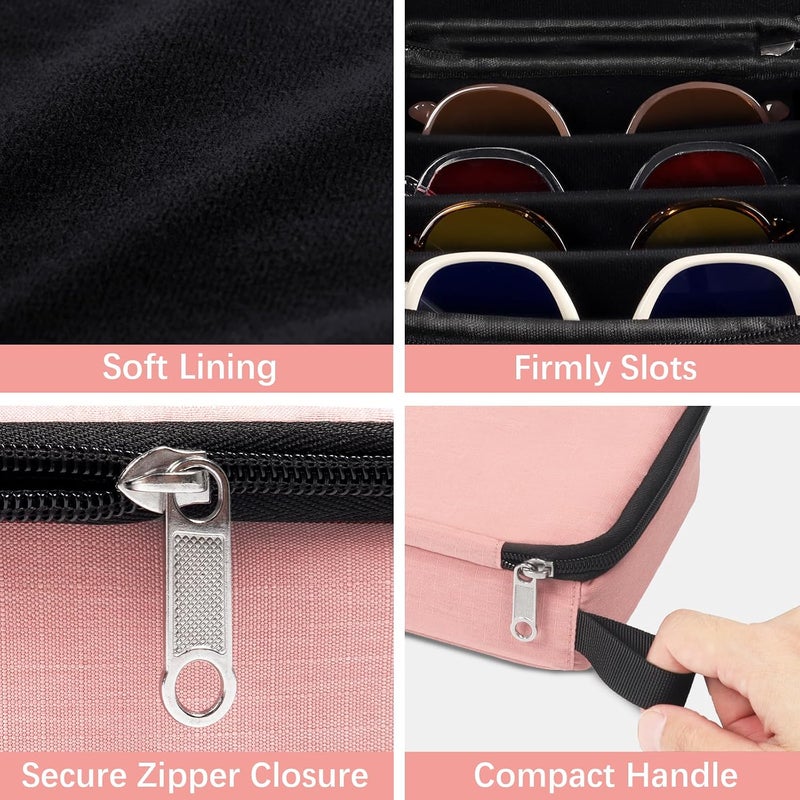 Bukere Travel Sunglasses Organizer Case, Adjustable Slot For Multiple Pairs, Portable Eyeglasses Storage Box for Men Women - Image 3
