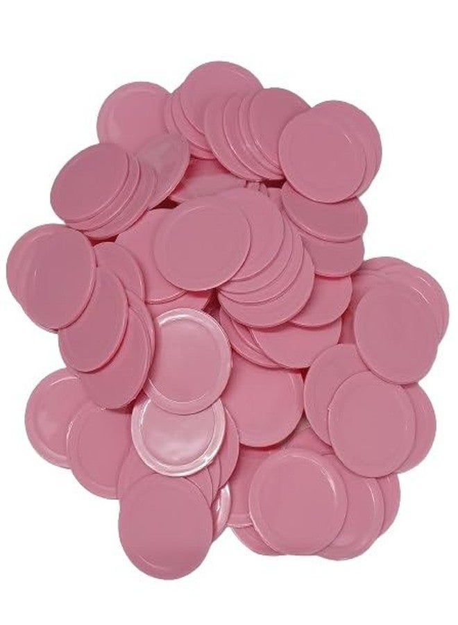 MOREL Big Baby Pink Plastic Round Shape Plain Token Coin, Chips for Shop, Board Games, Stores, Casino, School, Art and Craft, DIY, Tea, Coffee, Snacks, Clinics, Hospitals (Qty 100) - Image 1