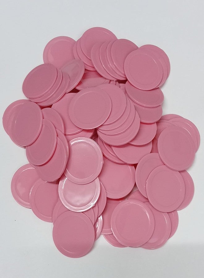 MOREL Big Baby Pink Plastic Round Shape Plain Token Coin, Chips for Shop, Board Games, Stores, Casino, School, Art and Craft, DIY, Tea, Coffee, Snacks, Clinics, Hospitals (Qty 100) - Image 2
