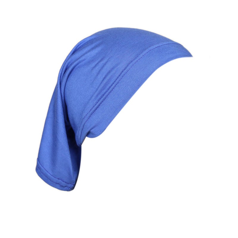 Modal Solid Color Malaysia Beanie Womens Cotton Neck Scarf Cap 5# Blue 