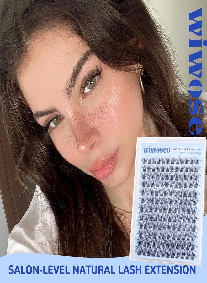 wiwoseo Natural Lash Clusters Kit Eyelash Clusters Wispy Cluster Eyelash Extensions Kit C Curl Lashes Clusters Kit DIY Lash Extension with Lash Bond and Seal, 8-16mm, 144 pcs - Image 5