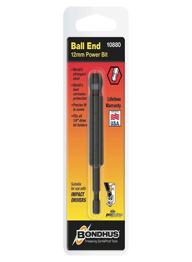 Bondhus 10880 12Mm Ball End Tip Power Bit With Proguard Fini