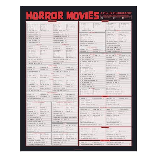 Pop Chart Lab Pop Chart | Horror Movie Poster: A Fill-In Filmography | 16" x 20" Art Print | Interactive Horror Decor with Over 300 Scary Movies to Watch | 100% Made in the USA - Image 1