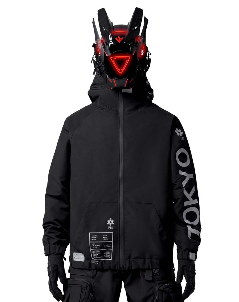 Niepce Inc Japanese Streetwear Waterproof Windbreaker Jackets for Men (Black, Small) - Image 2