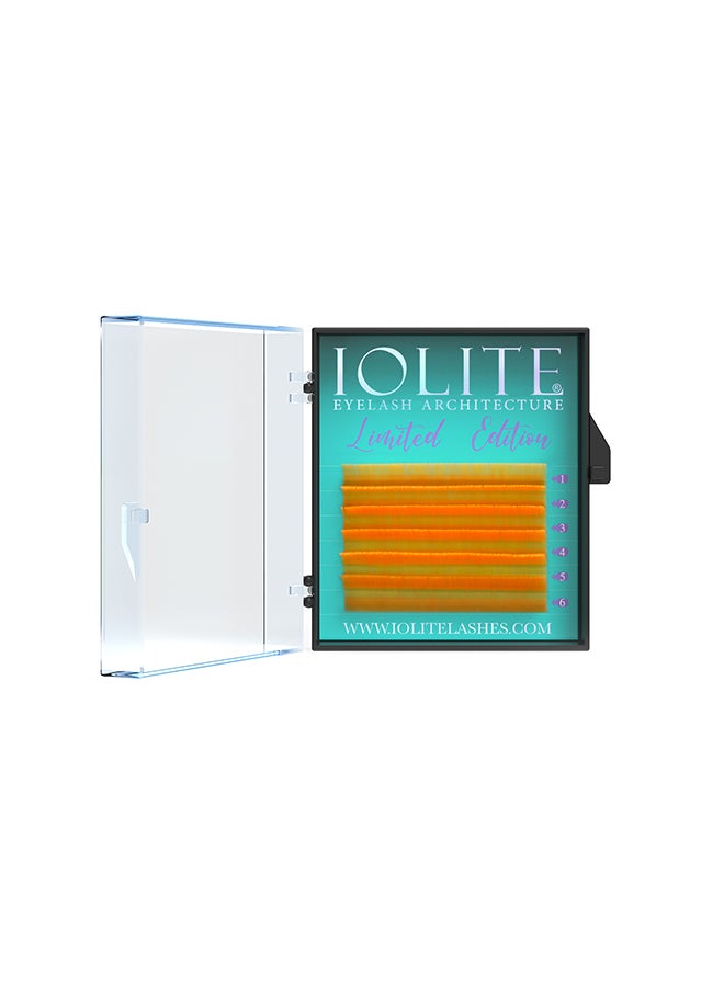 IOLITE Colored Classic Lashes Eyelashes Ombre Flurscent Orange C Curl .07T Mix 3