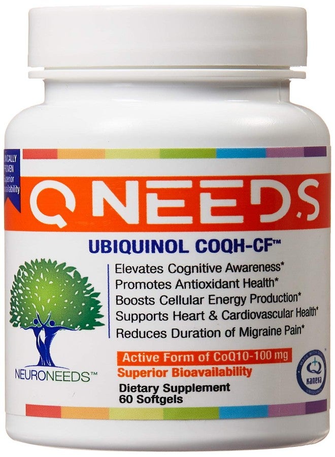 Neuro Needs كيو نيدز® كو كيو إتش-سي إف يوبيكوينول 100 ملغ كو كيو 10، مثبت سريريًا، توصيل مُحسّن لامتصاص أقصى، دعم مُعزز للميتوكوندريا، مضاد للأكسدة لصحة القلب، 60 كبسولة هلامية - Image 1