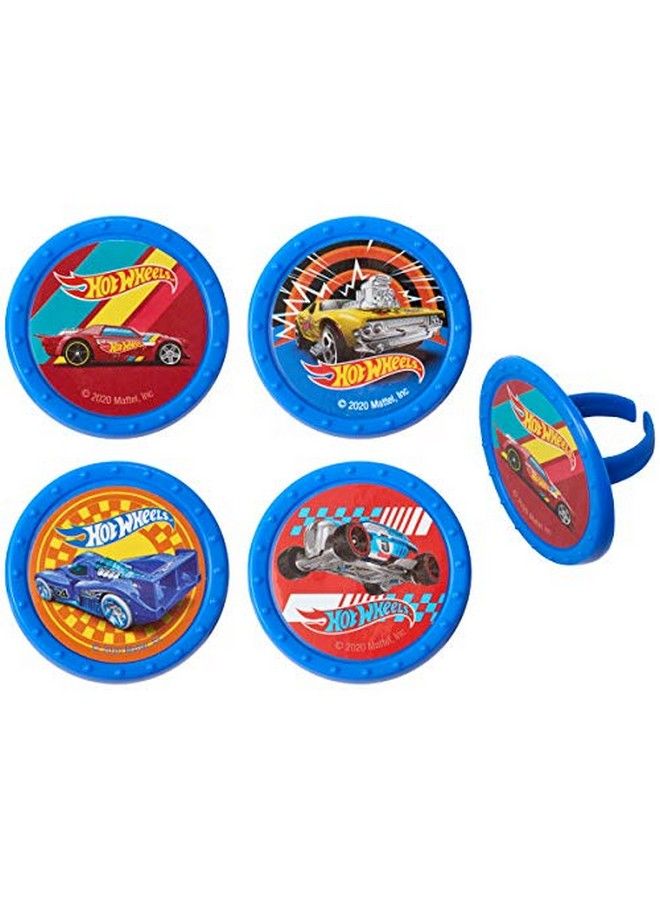 DecoPac 24 Hot Wheels Challenge Accepted Cars Cupcake Rings Toppers  - Image 3