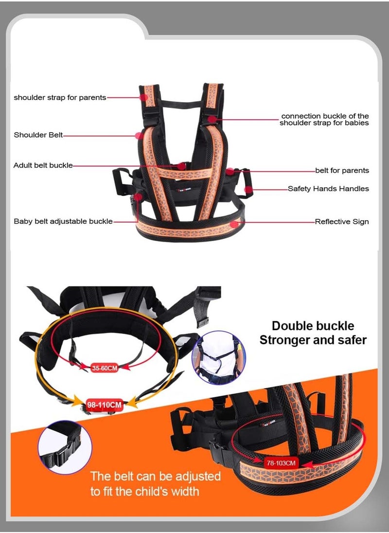 Child Motorcycle Safety Harness for Kids, Anti-Fall Bike Motorcycle Back Seat Belt, Cycling Walking Harness, Secure Reflective Strip Design, Suitable 2-12 Ages, Orange/Black - pzsku/Z27A0DF7B7DF334587ECDZ/45/_/1733887510/46c34d36-d214-4a1f-89bd-bc6908f25fd0