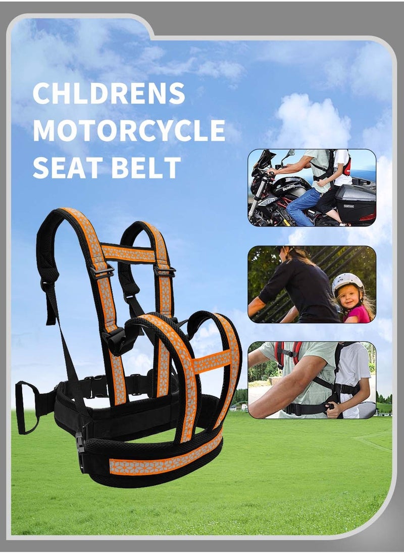 Child Motorcycle Safety Harness for Kids, Anti-Fall Bike Motorcycle Back Seat Belt, Cycling Walking Harness, Secure Reflective Strip Design, Suitable 2-12 Ages, Orange/Black - pzsku/Z27A0DF7B7DF334587ECDZ/45/_/1733887720/1f0e4a11-7fcf-4979-b09c-7467e6aee02d