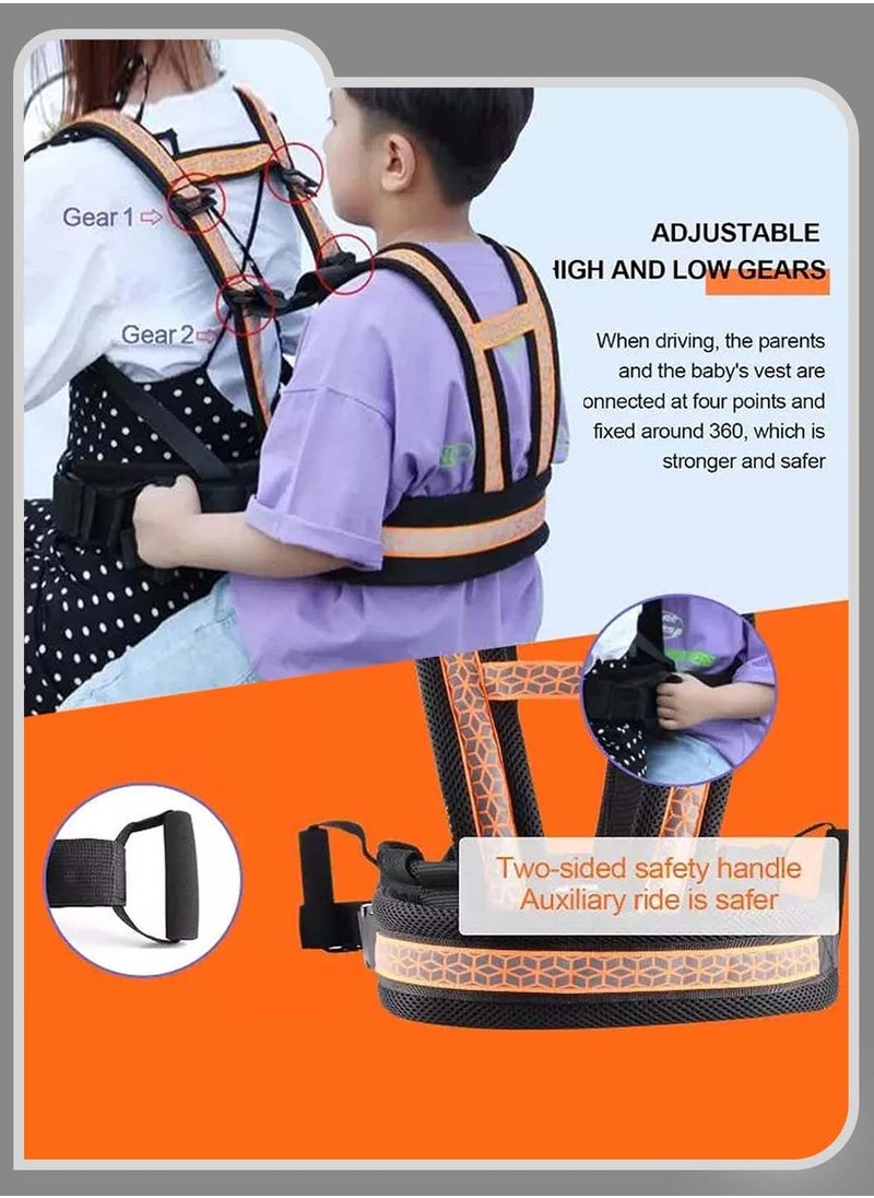 Child Motorcycle Safety Harness for Kids, Anti-Fall Bike Motorcycle Back Seat Belt, Cycling Walking Harness, Secure Reflective Strip Design, Suitable 2-12 Ages, Orange/Black - pzsku/Z27A0DF7B7DF334587ECDZ/45/_/1733887727/b915ea25-7a07-49a7-84cf-48bcccdd5c24