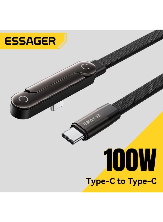 Essager 100W Elbowed USB Type-C Cable 100W For iPhone 17 16Pro Max Type C Cable for Macbook pro Fast Charge Wire for Huawei ipad - Image 1