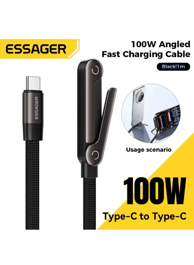 Essager 100W Elbowed USB Type-C Cable 100W For iPhone 17 16Pro Max Type C Cable for Macbook pro Fast Charge Wire for Huawei ipad - Image 4