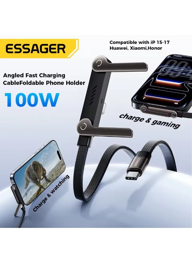 Essager 100W Elbowed USB Type-C Cable 100W For iPhone 17 16Pro Max Type C Cable for Macbook pro Fast Charge Wire for Huawei ipad - Image 5