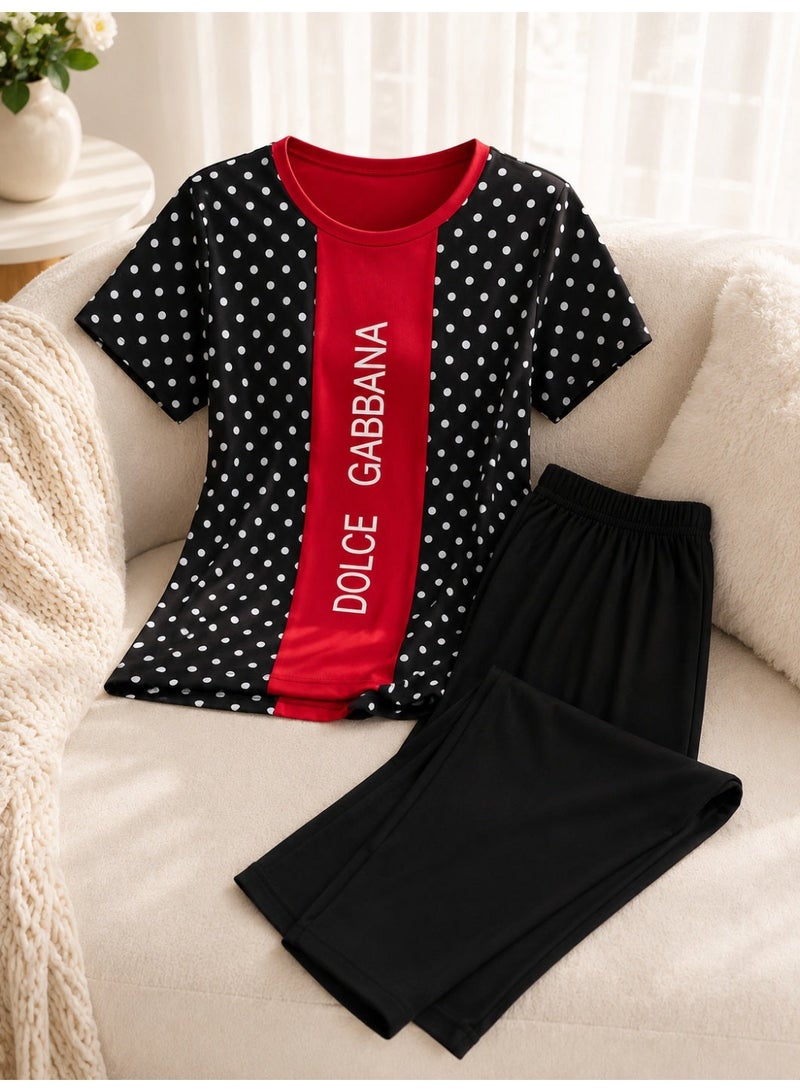 Teknur Women's Pajama Set – One Size Fits S-M-L, Made from Cotton & Lycra for Ultimate Comfort and a Stylish Look, Made in Turkey - Image 2