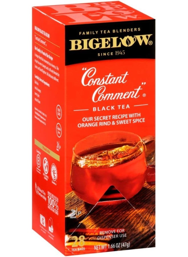 Bigelow Tea Bigelow Constant Comment Tea 28-Count Box (Pack of 1) Spiced Premium Black Tea with Orange Peel Antioxidant-Rich Full Caffeine Black Tea in Foil-Wrapped Bags - Image 2