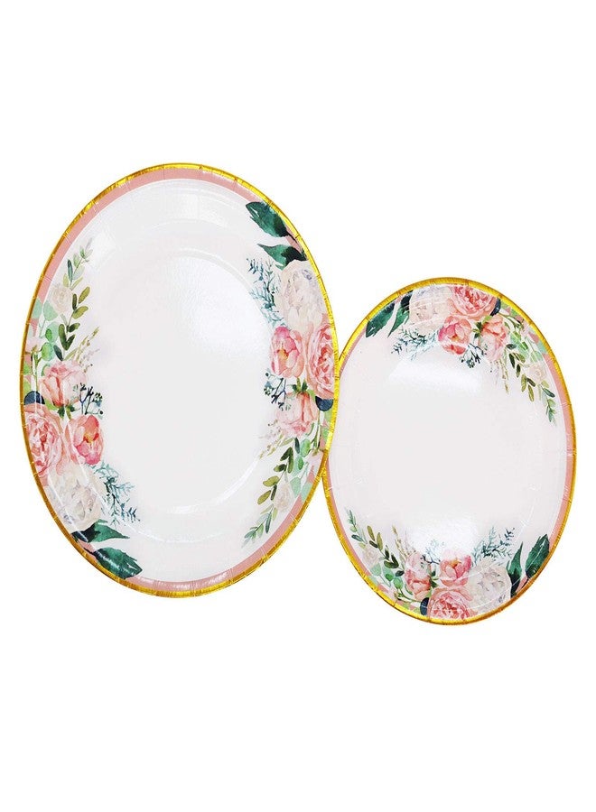 Boosolo Floral Party Supplies paper plates and Napkins Sets for 24 Guest-Include Floral Disposable Paper Plates,Cups,Napkin forr Bridal Shower,Birthday,Wedding,Bachelorette party Supplies - Image 5