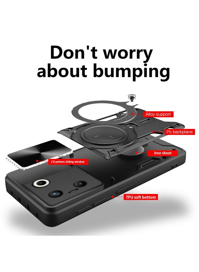 erorex Case For Tecno Camon 20 Pro 5G CD Texture Sliding Camshield Magnetic Holder Phone Case - Image 3