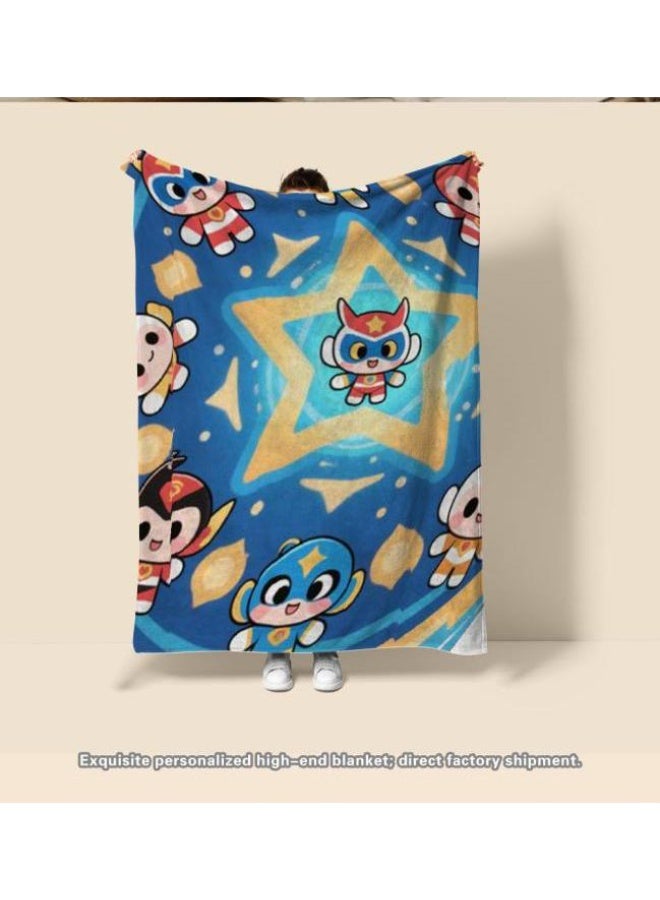 general Baby and children's cartoon flannel thin blanket (warm and comfortable, suitable for sleep, game use) 70cm*100cm - Image 2