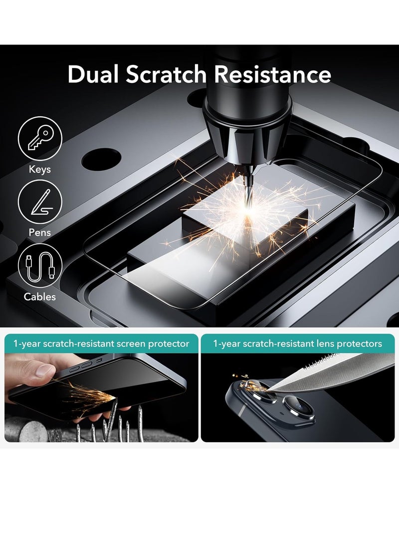 ELTRAZONE ELTERAZONE Compatible with iPhone 15 plus Screen Protector Set, 2.5D Curved Edges, Full-Coverage 5D Tempered Glass, Military-Grade Protection, Scratch Resistant - Image 4