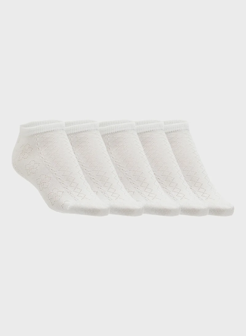 Ginger 5PK Pointelle Ankle Socks