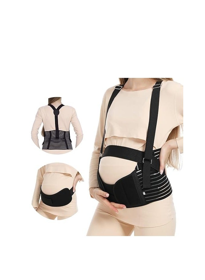 Generic Belly Bands for Pregnant Women - Adjustable Maternity Belt Pregnancy Support, Breathable Abdominal Binder & Back Brace, 360° Support for All Stages of Pregnancy & Postpartum (Black, XXL(95-140cm) - Image 1