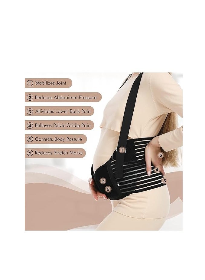 Generic Belly Bands for Pregnant Women - Adjustable Maternity Belt Pregnancy Support, Breathable Abdominal Binder & Back Brace, 360° Support for All Stages of Pregnancy & Postpartum (Black, XXL(95-140cm) - Image 5