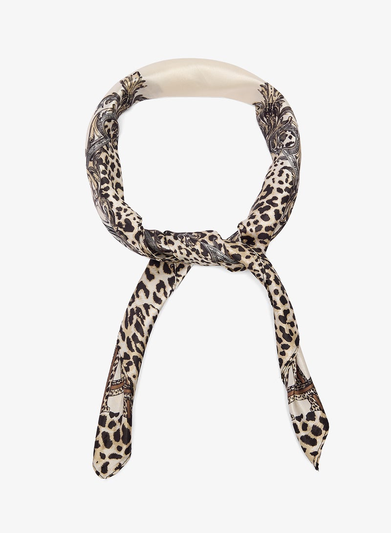 Ginger Satin Monochrome Headscarf - Image 1