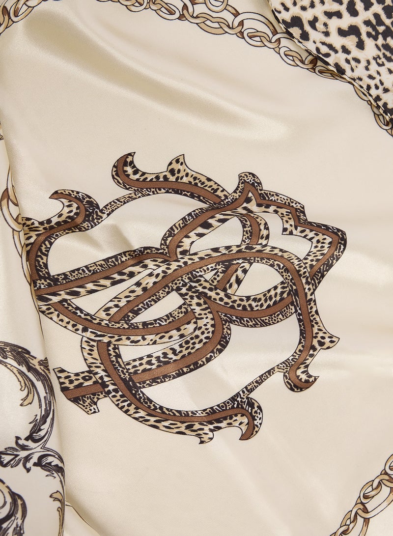 Ginger Satin Monochrome Headscarf - Image 2