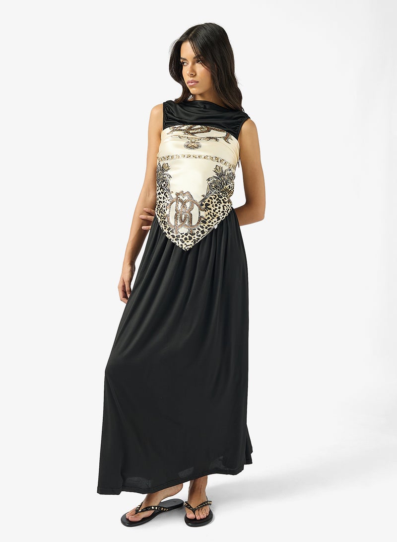 Ginger Satin Monochrome Headscarf - Image 3