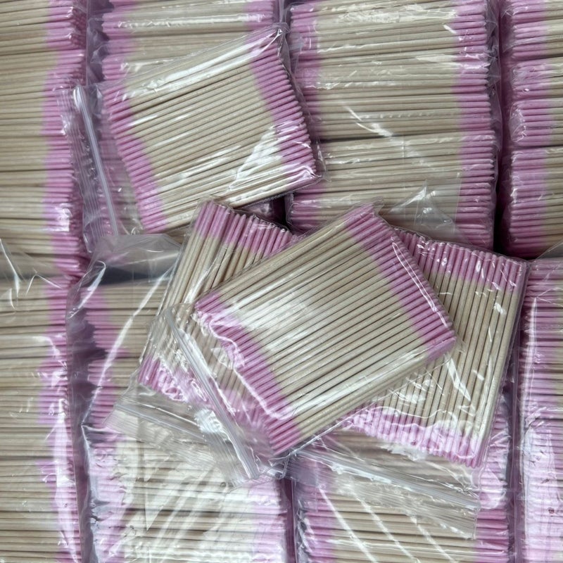 أعواد قطنية وردية مزدوجة الرأس - Image 3