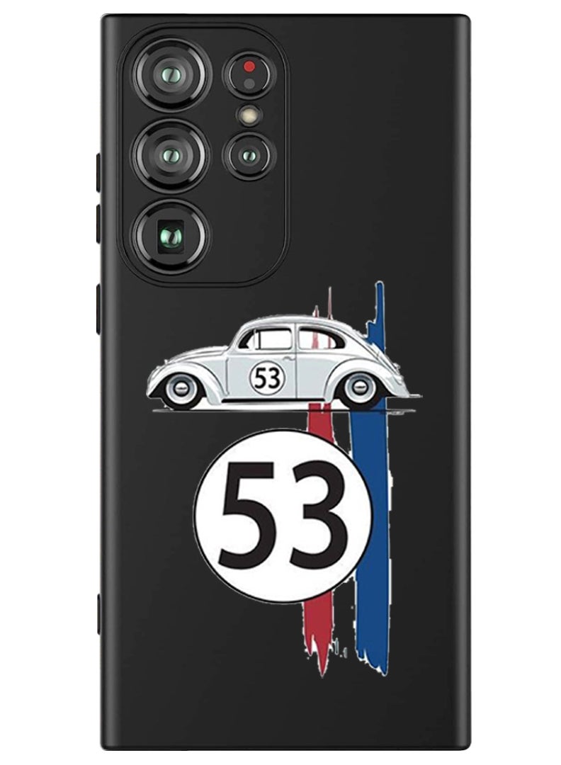 Theodor Protective Slim Fit Case Liquid Silicone Cover with Full Body Protection Anti-Scratch Shockproof Case For Samsung Galaxy S24 Ultra (Black) - Car 53 - Image 1