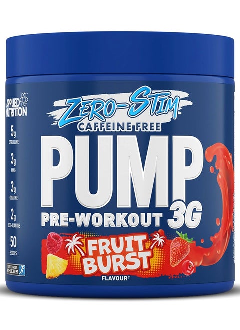 Zero Stimulant Pump 3G Pre-Workout With Fruit Burst -50 Scoops-375Gm