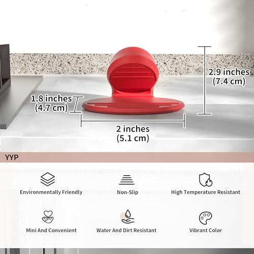 YYP Silicone Pot Holders, YYP Silicone Heat Resistant Pot Holders, Oven Mini Mitts, Cooking Pinch Grips for Kitchen(No More Burning Your Fingers!)- Set of 3, Red - Image 2