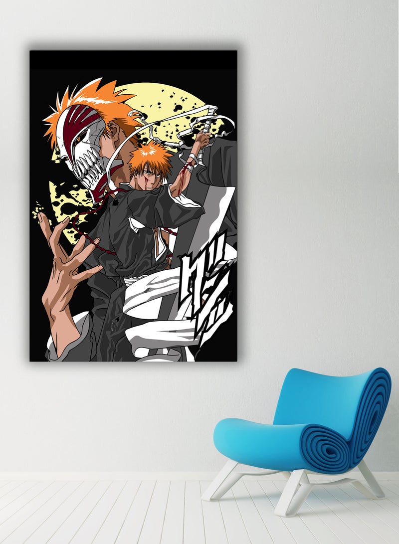 مودكلاس لوحة جدارية باطار خشبي لشخصية كوروساكي ايتشيغو من بليتش - Image 1