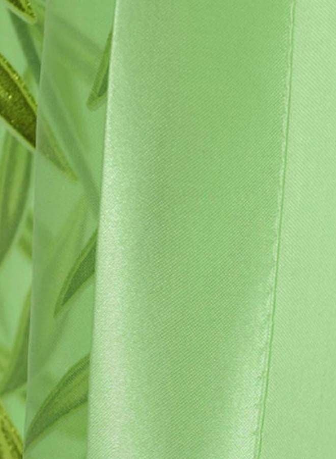 Loquat Willow Tulle Pattern Window Curtain Green/Beige 200 x 100cm - Image 4
