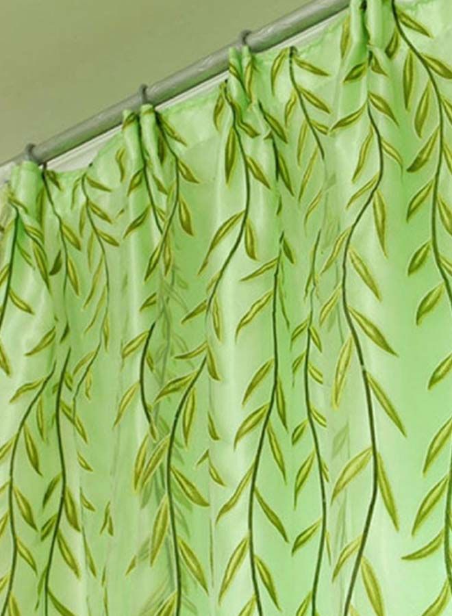 Loquat Willow Tulle Pattern Window Curtain Green/Beige 200 x 100cm - Image 3