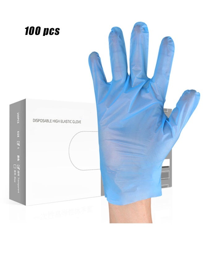 HOMESTAR Disposable Gloves Medium, Nitrile and Vinyl Blend Material Gloves, Latex Free,100 Pcs， Food Grade Glove for Cleaning, Food Prep, Blue ﻿ - Image 1