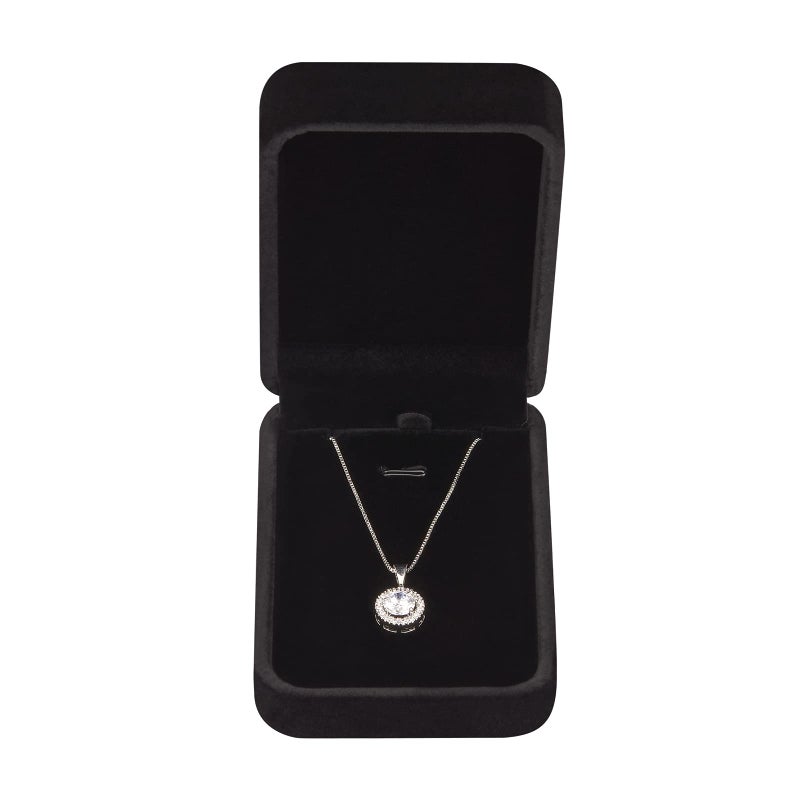 LETURE 3 Pieces Velvet Pendant Necklace Gift Boxes Set, Classic Jewelry Packaging Storage Case, Jewellry Display Box for Wedding, Engagement, Proposal, Birthday and Anniversary (Black) - Image 2