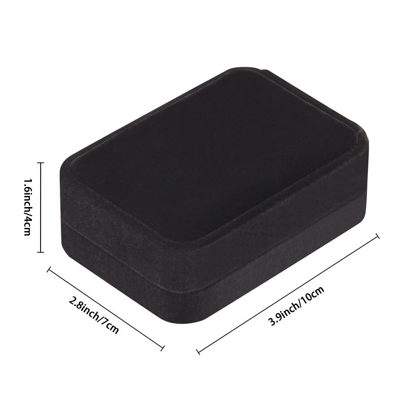 LETURE 3 Pieces Velvet Pendant Necklace Gift Boxes Set, Classic Jewelry Packaging Storage Case, Jewellry Display Box for Wedding, Engagement, Proposal, Birthday and Anniversary (Black) - Image 4